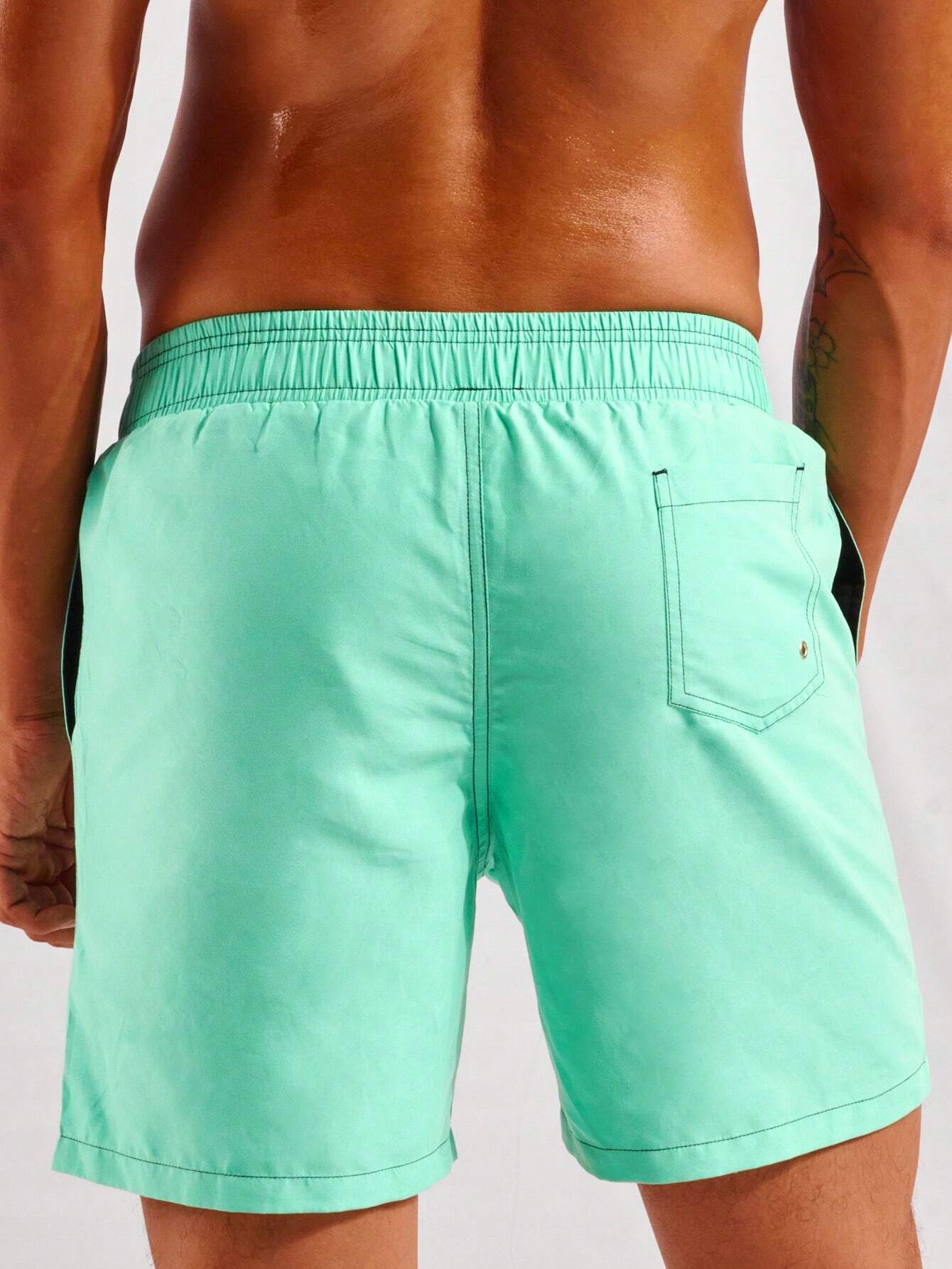 Top Stitching Swim Trunks-Waves And Trunks