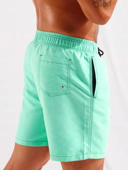Top Stitching Swim Trunks-Waves And Trunks