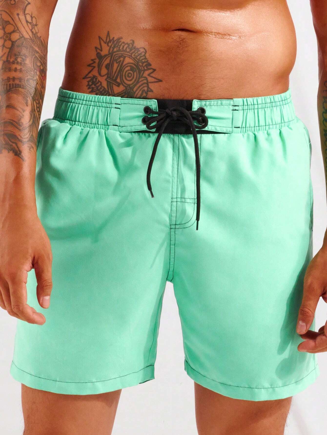Top Stitching Swim Trunks-Waves And Trunks