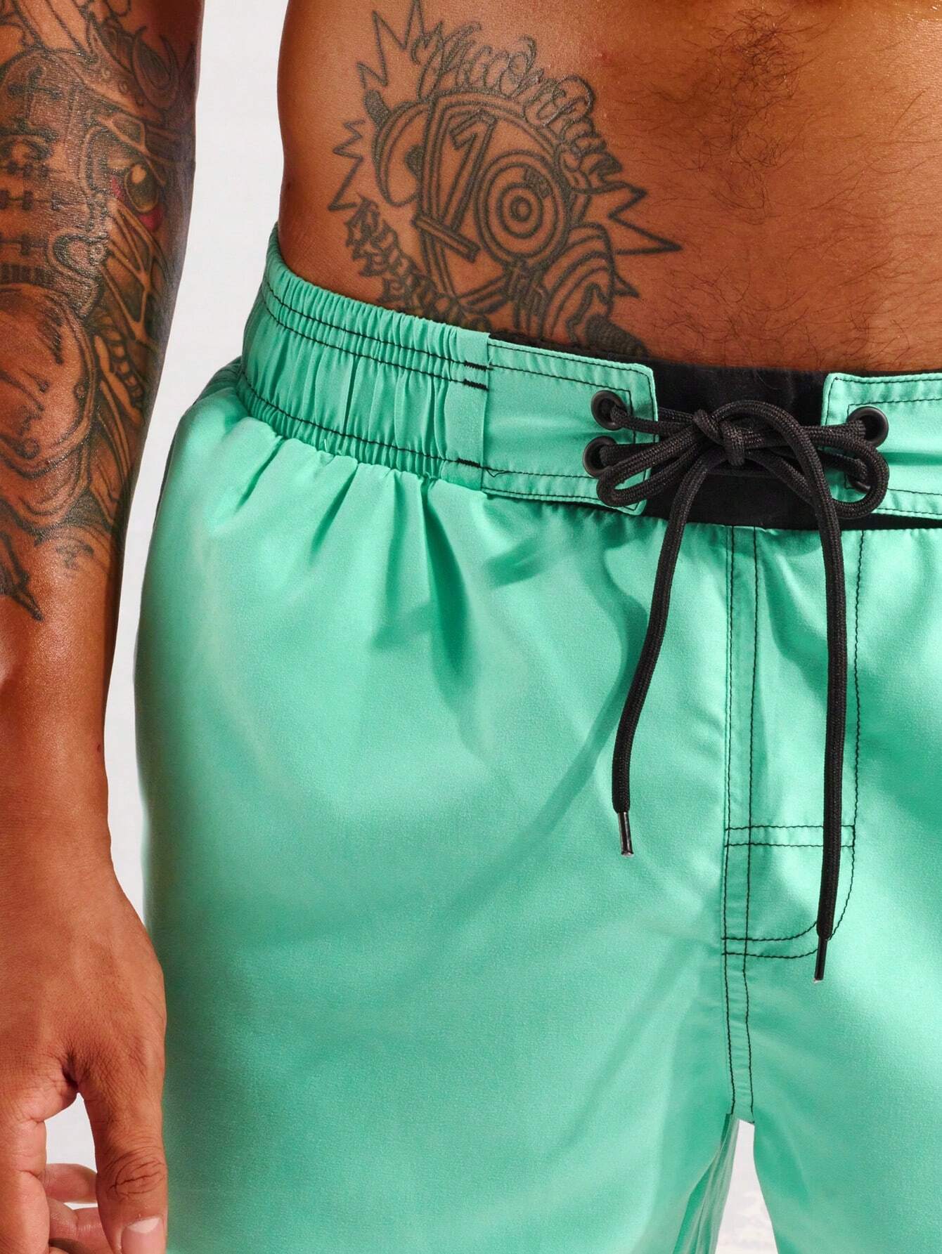 Top Stitching Swim Trunks-Waves And Trunks