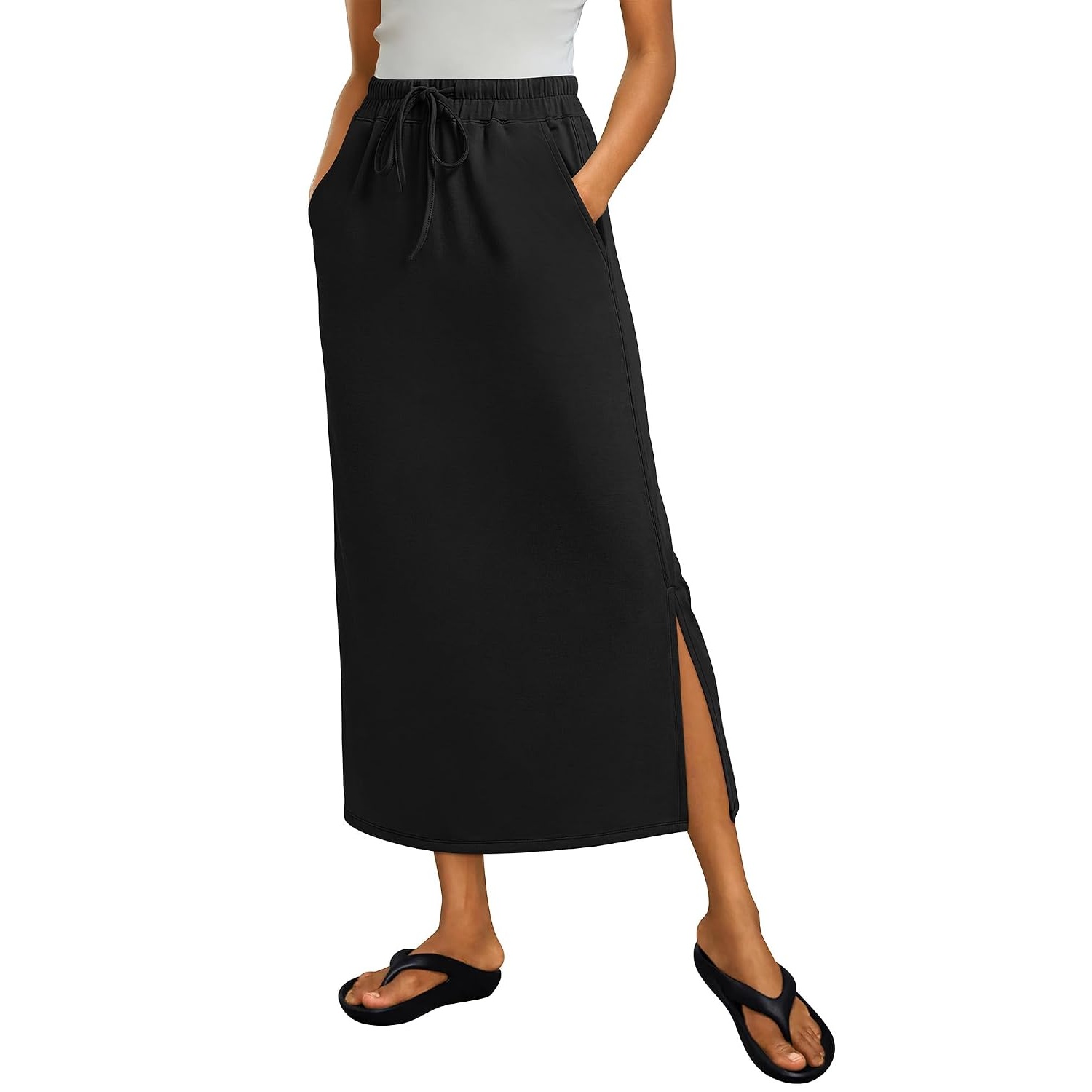 Casual Drawstring Maxi Skirt For Women