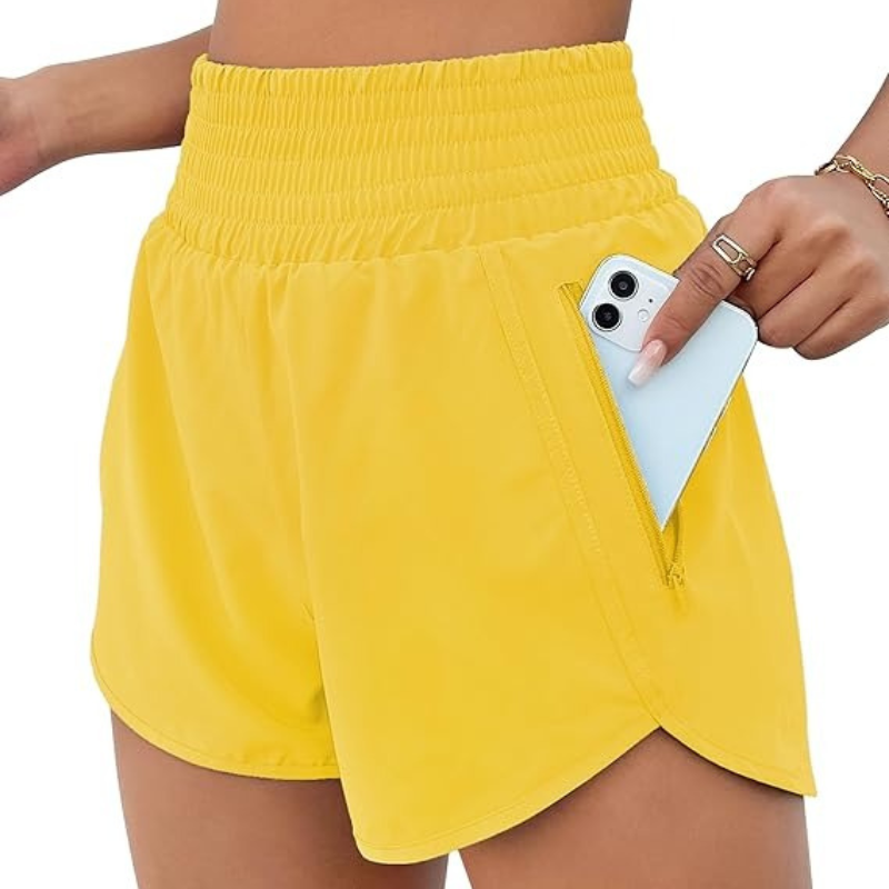 Quick Dry Athletic Shorts Design With Zipper Pocket-Waves And Trunks