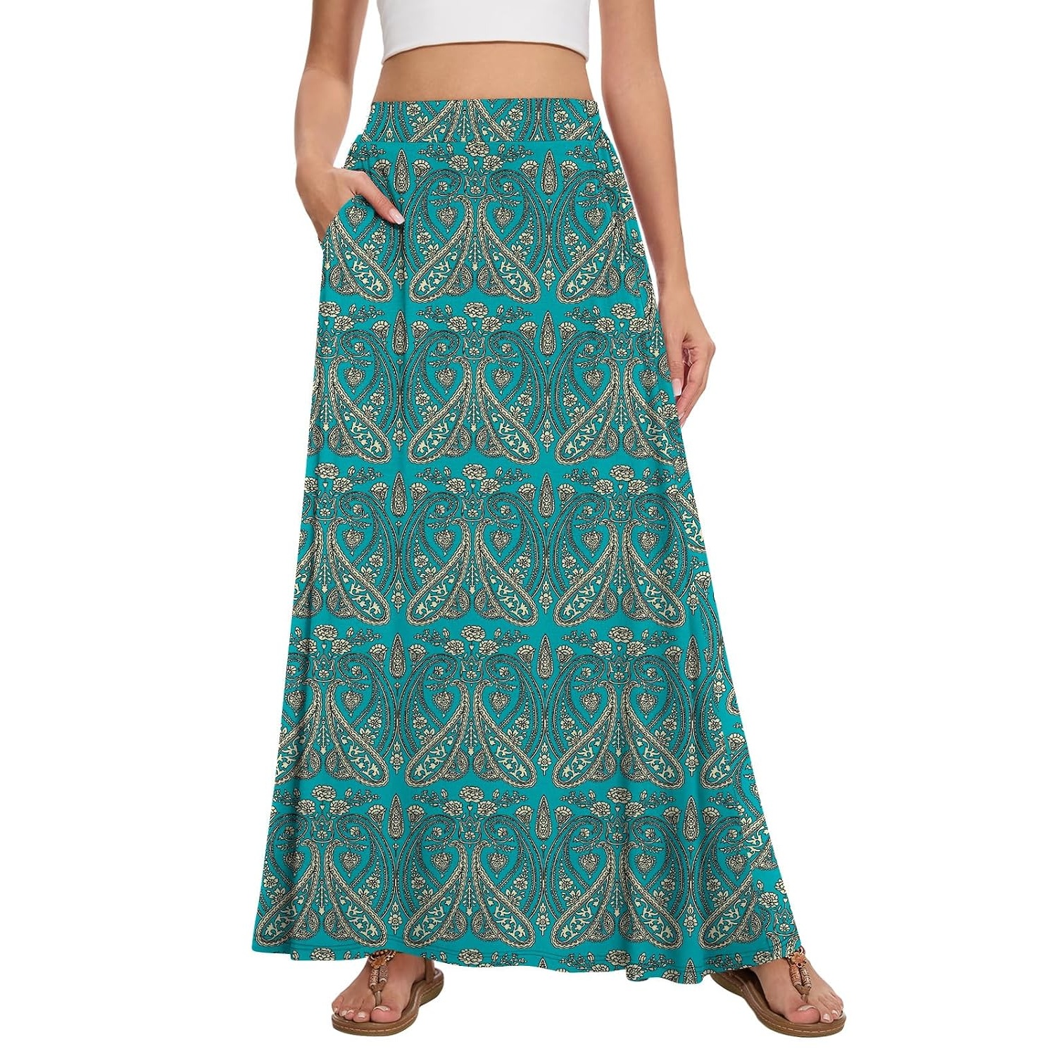 Casual Flowy A line Skirt With Pockets For Women
