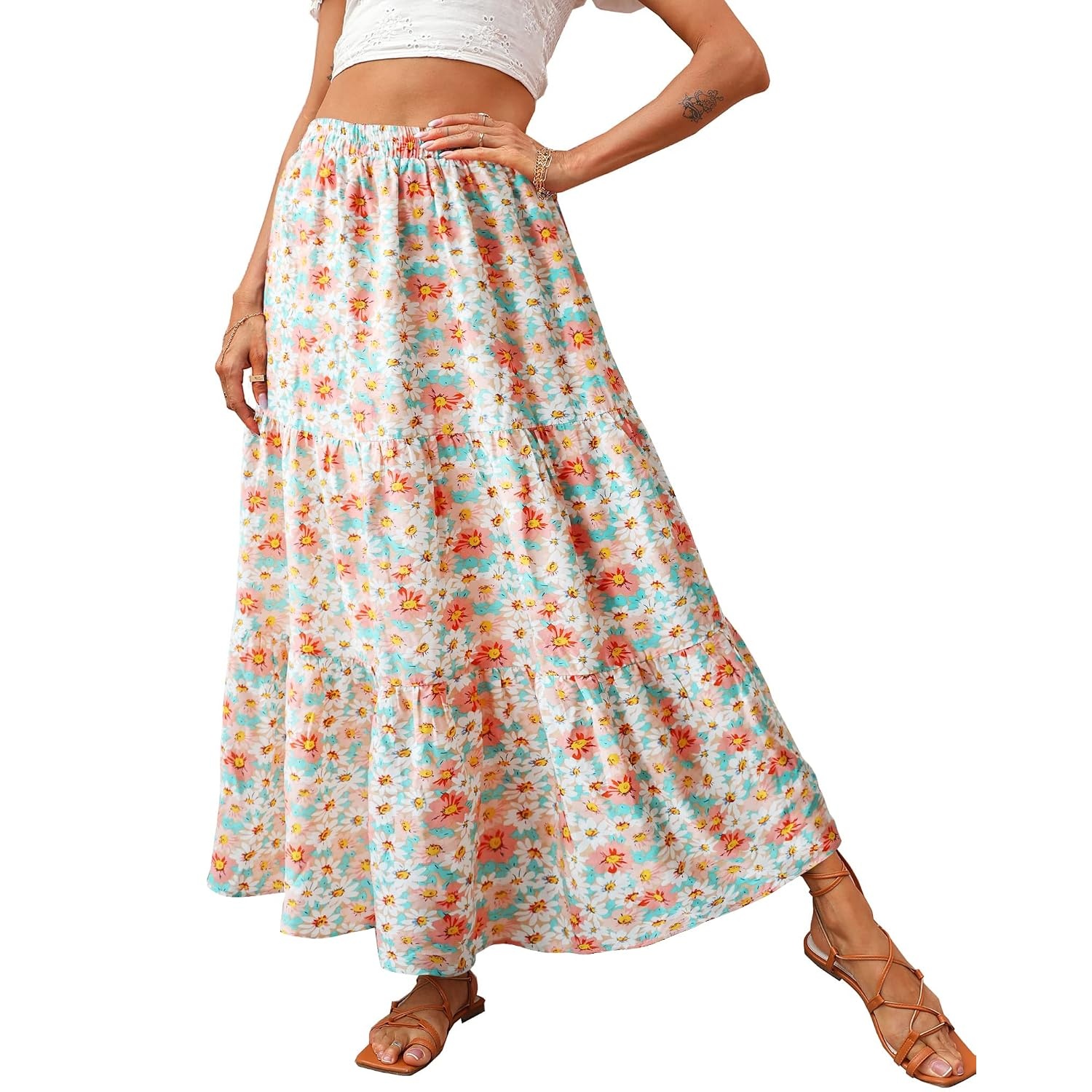 Casual Summer Flowy Beach Skirt For Women