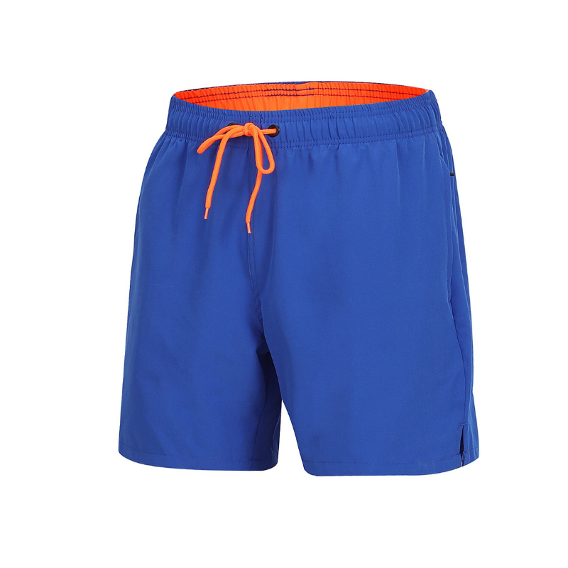 Royal Blue with Orange Draw String Swim Shorts-Waves And Trunks