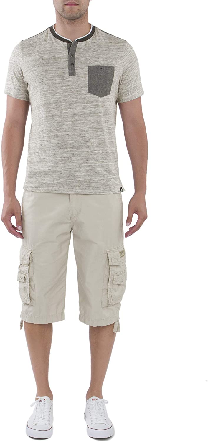 Button Fly Belted Cargo Shorts-Waves And Trunks