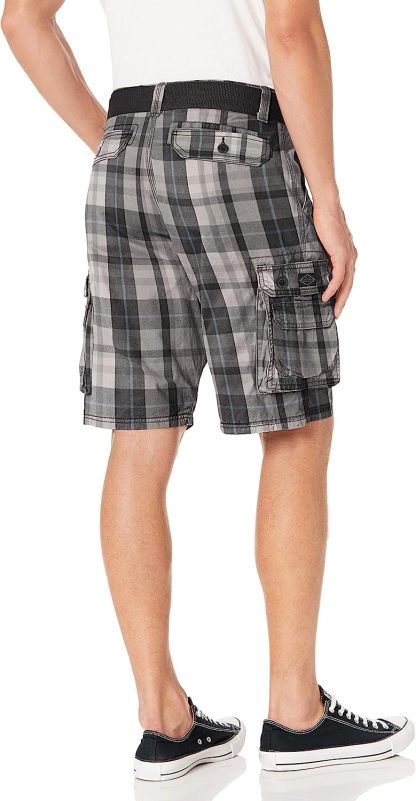 Loose Fit With Belt Utility Cargo Shorts-Waves And Trunks