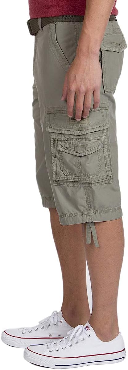 Belted Cargo Shorts With Adjustable Cuffs-Waves And Trunks