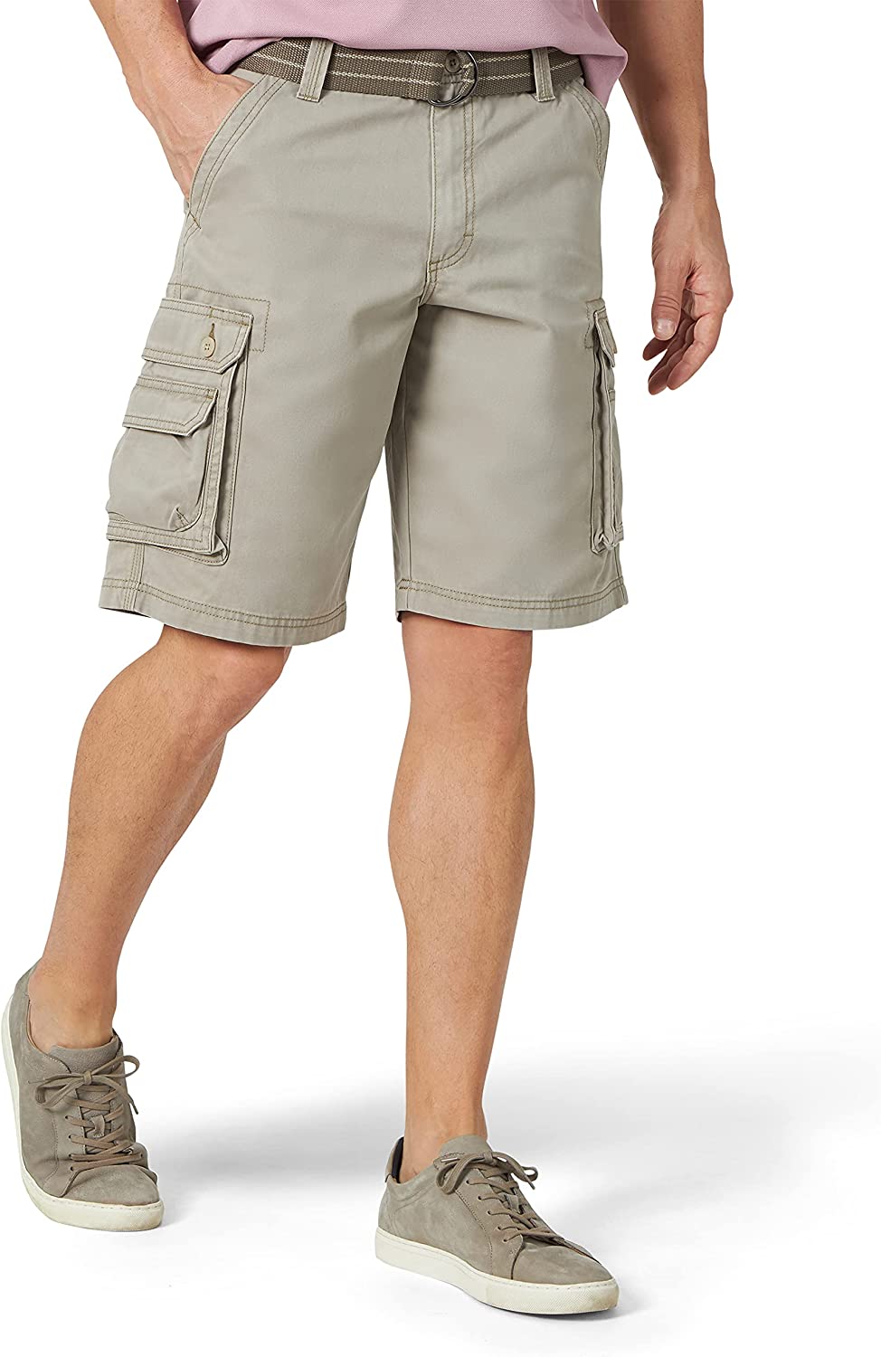 Cargo Shorts With Coordinating Belt-Waves And Trunks