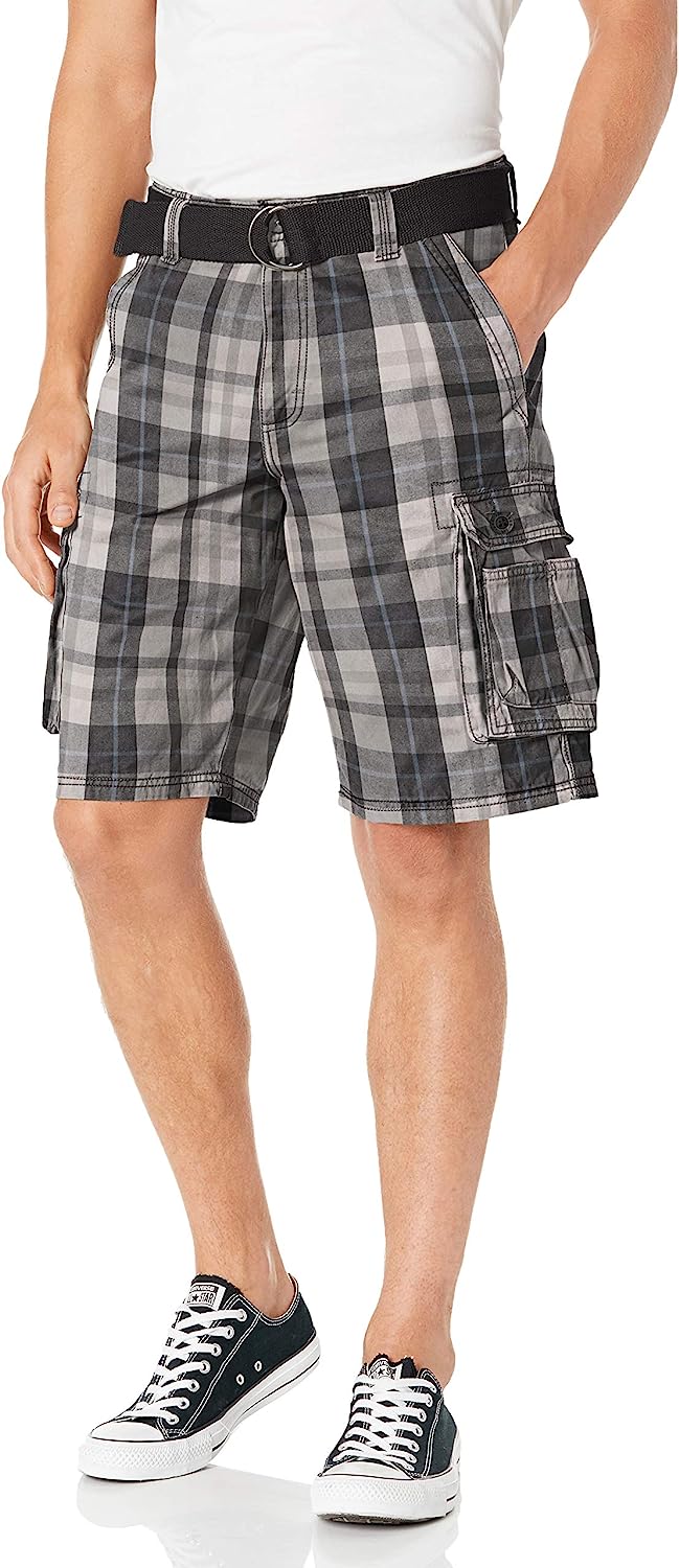 Loose Fit With Belt Utility Cargo Shorts-Waves And Trunks