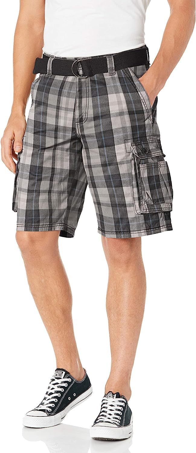 Loose Fit With Belt Utility Cargo Shorts-Waves And Trunks