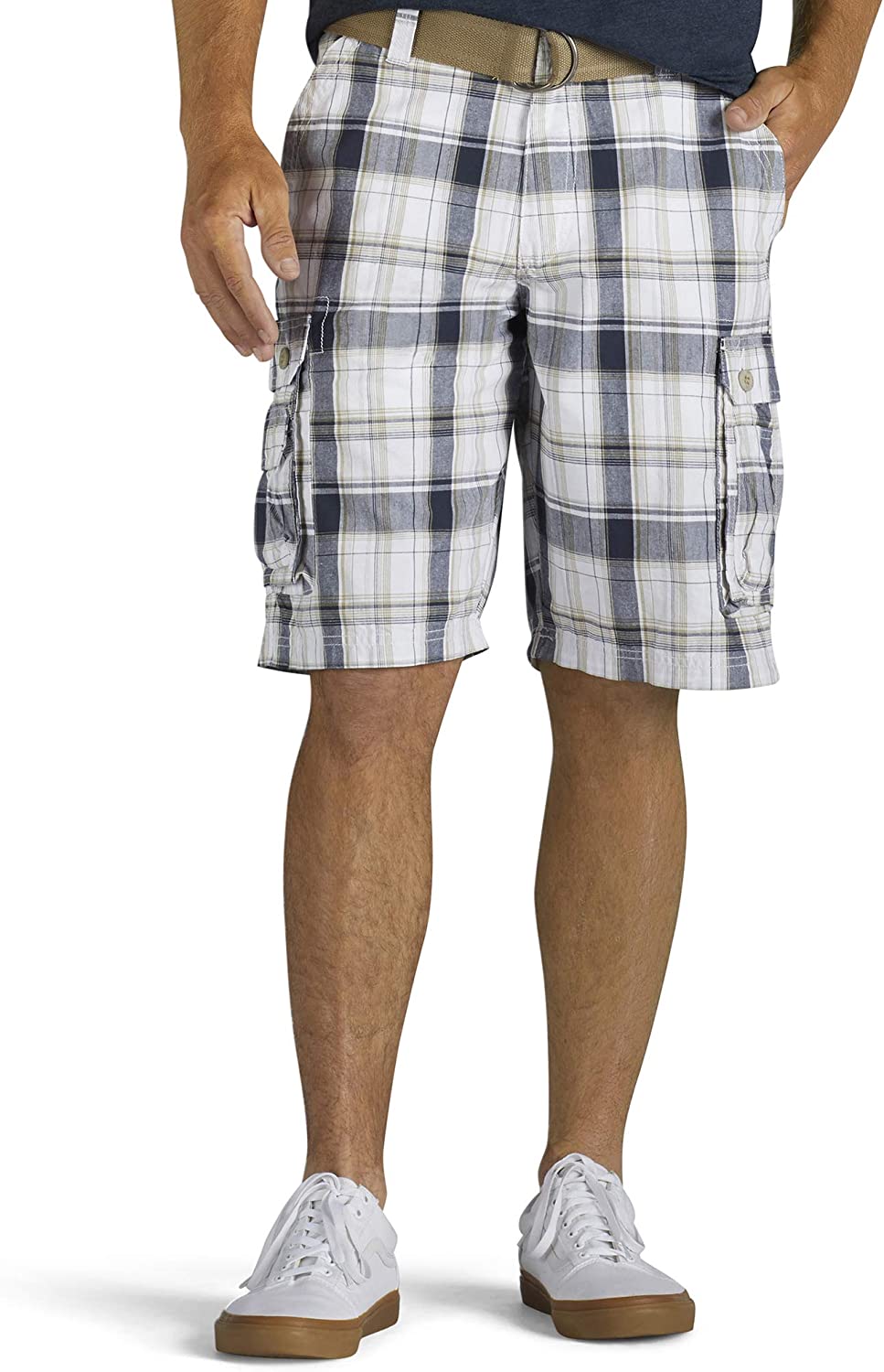 Durable Twill Belted Cargo Shorts-Waves And Trunks