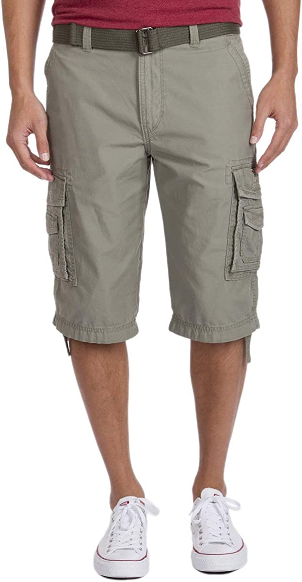 Belted Cargo Shorts With Adjustable Cuffs-Waves And Trunks