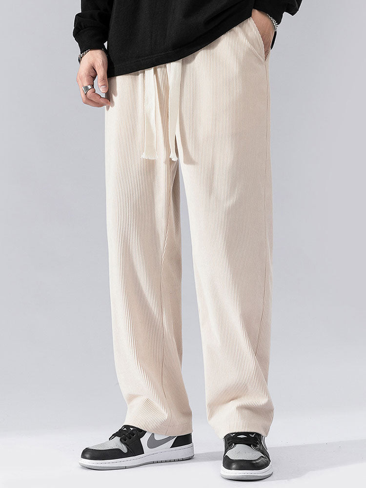 Straight Leg Corduroy Pants-Waves And Trunks