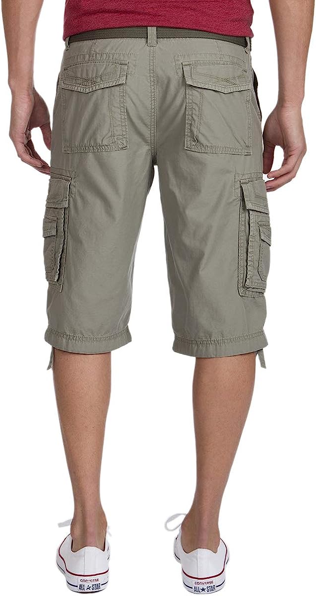 Belted Cargo Shorts With Adjustable Cuffs-Waves And Trunks