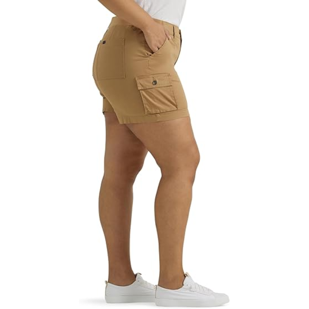 High Waist Ultra Lux Comfort Flex Stretchy Cargo Shorts For Women