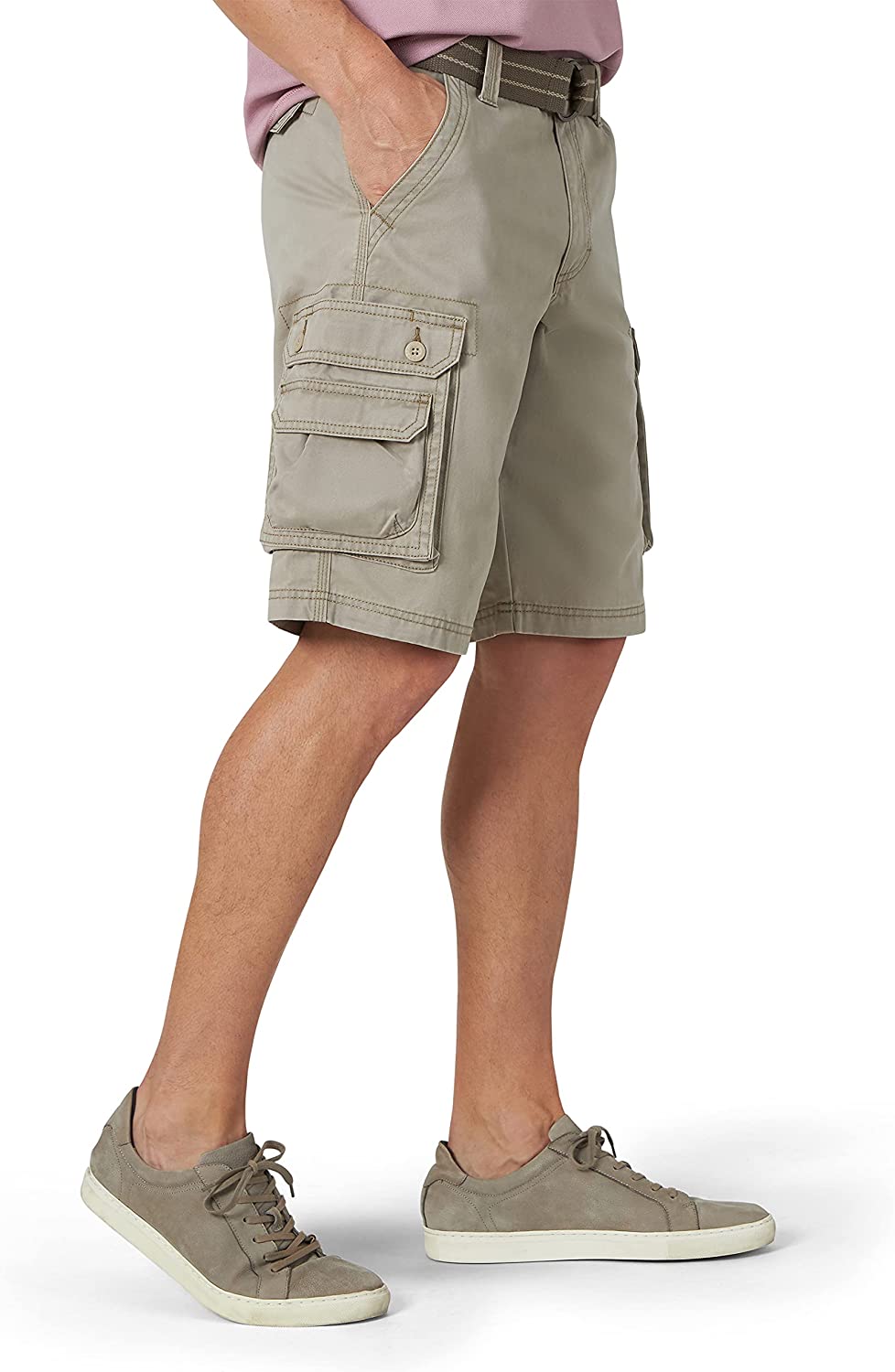 Cargo Shorts With Coordinating Belt-Waves And Trunks