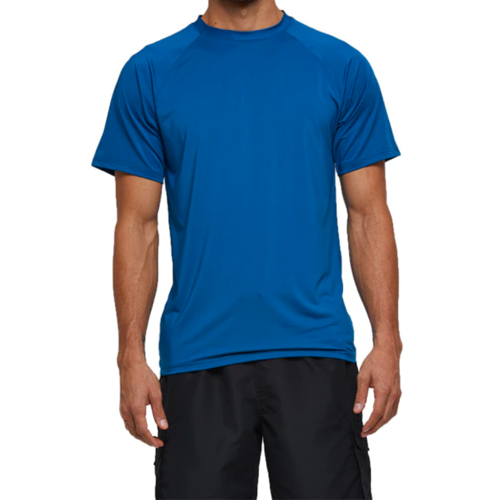 Blue Short Sleeve Surfing T-Shirt-Waves And Trunks
