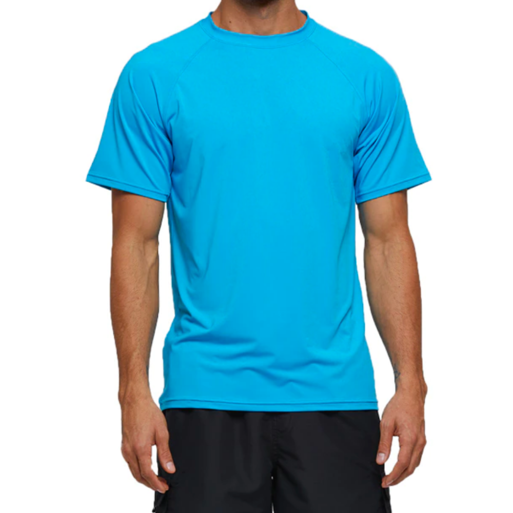 Light Blue Short Sleeve Surfing T-Shirt-Waves And Trunks