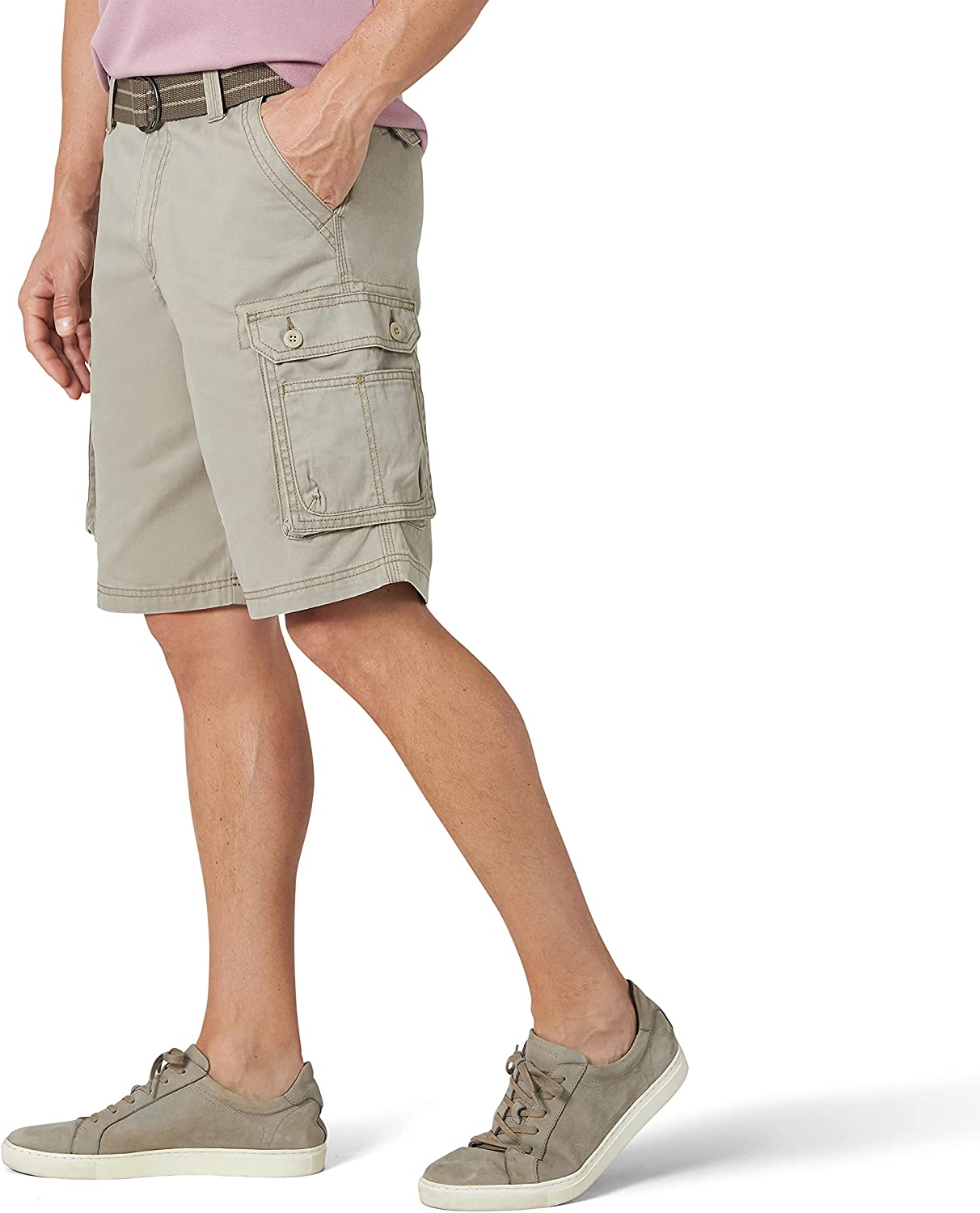 Cargo Shorts With Coordinating Belt-Waves And Trunks