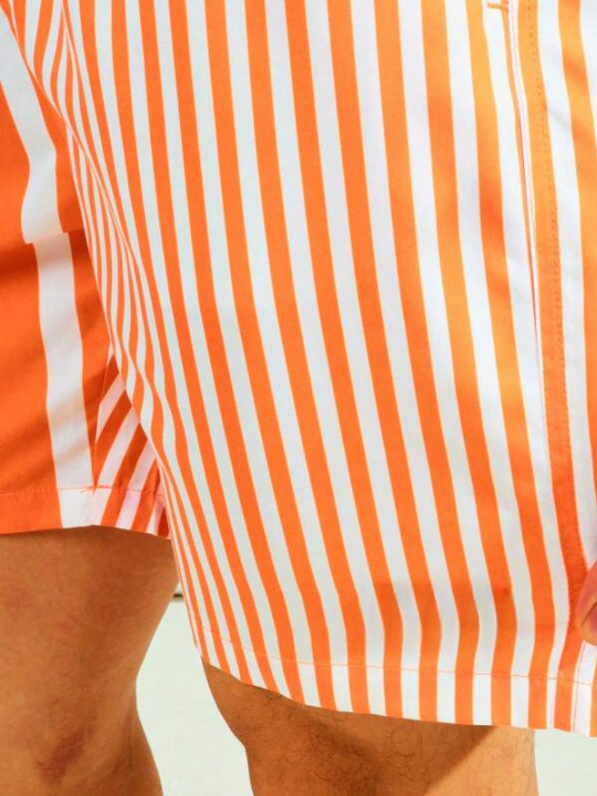Vertical Striped Print Beach Shorts-Waves And Trunks
