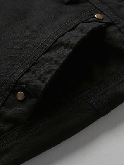 Chino Shorts With Stud Pocket-Waves And Trunks