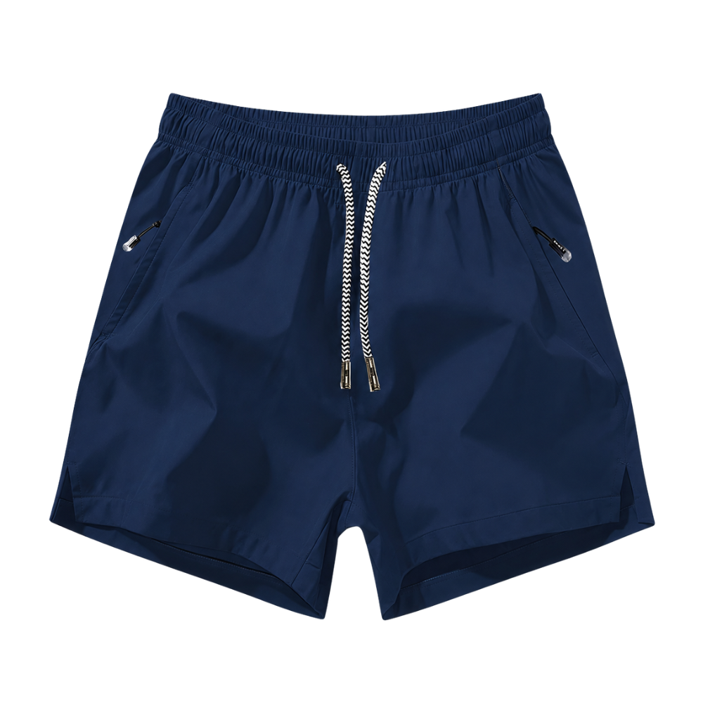 Fit Shorts With Zipper And Drawstring For Men