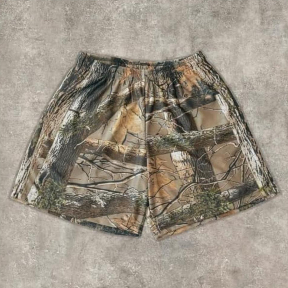 Lightweight Camouflage Shorts With Pockets-Waves And Trunks