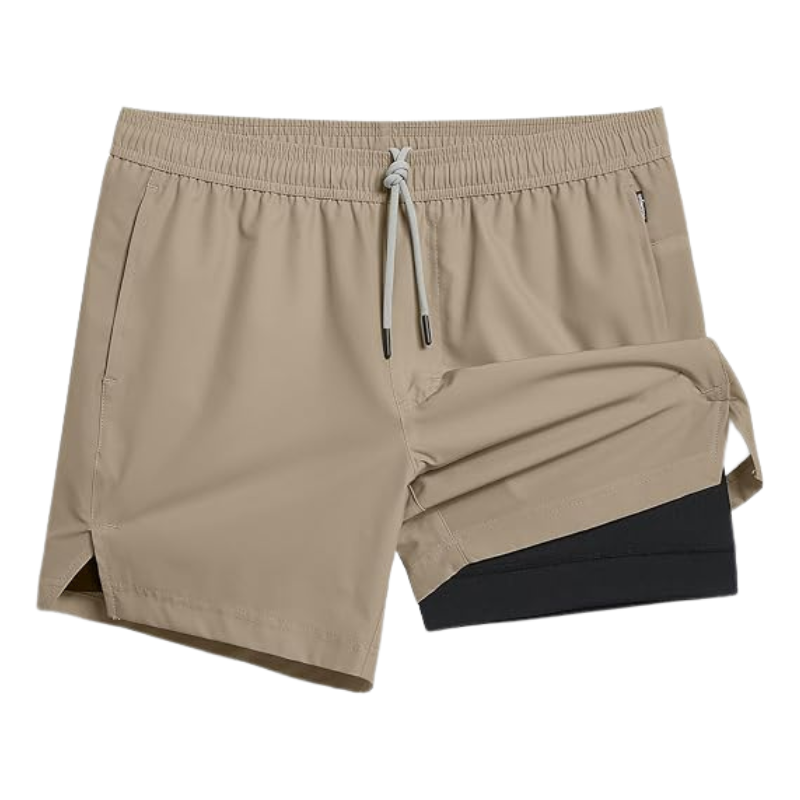 2 In 1 Quick Dry Athletic Shorts – Dual-Layer Design for Performance-Waves And Trunks