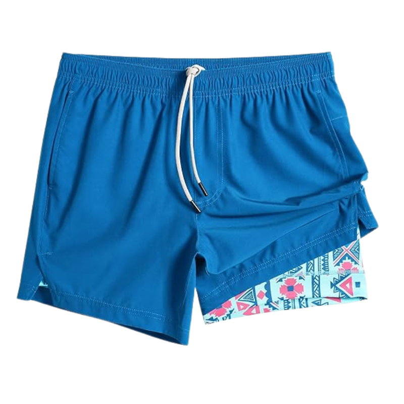 2 In 1 Quick Dry Athletic Shorts – Dual-Layer Design for Performance-Waves And Trunks
