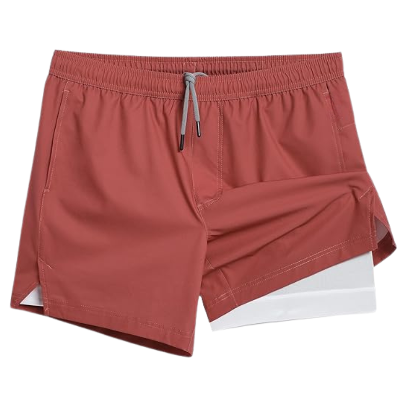 2 In 1 Quick Dry Athletic Shorts – Dual-Layer Design for Performance-Waves And Trunks