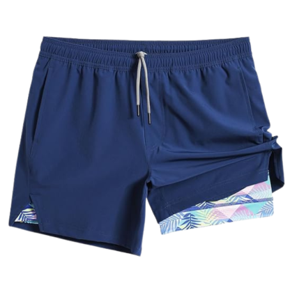 2 In 1 Quick Dry Athletic Shorts – Dual-Layer Design for Performance-Waves And Trunks
