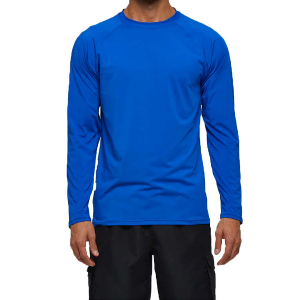 Royal Blue Long Sleeve Surfing T-Shirt-Waves And Trunks