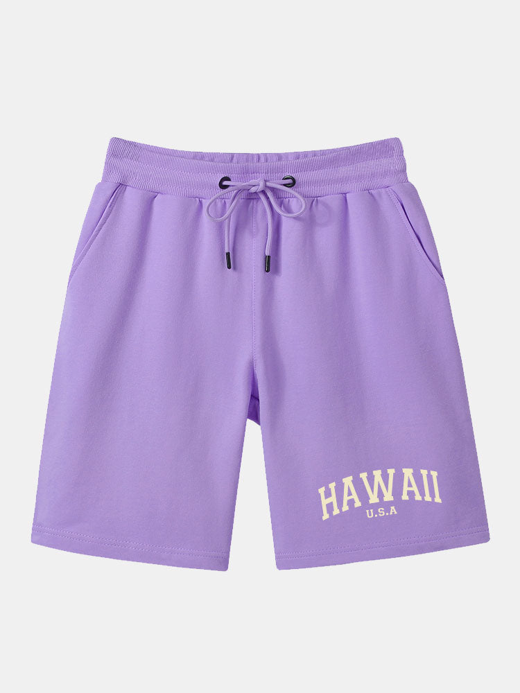 Hawaii Print Mid Length Shorts-Waves And Trunks