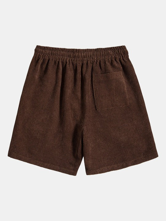 Corduroy Solid Plain Beach Shorts-Waves And Trunks