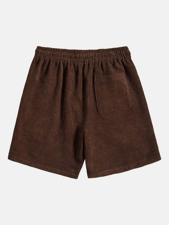 Corduroy Solid Plain Beach Shorts-Waves And Trunks