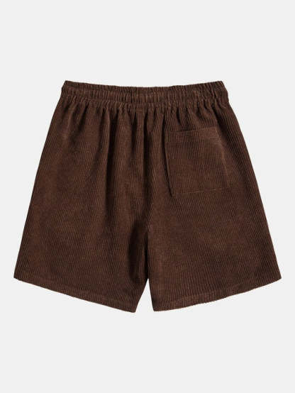 Corduroy Solid Plain Beach Shorts-Waves And Trunks