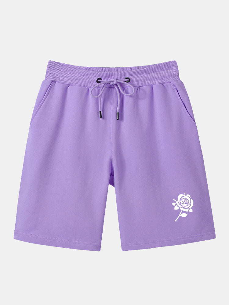 Rose Printed Mid Length Shorts-Waves And Trunks