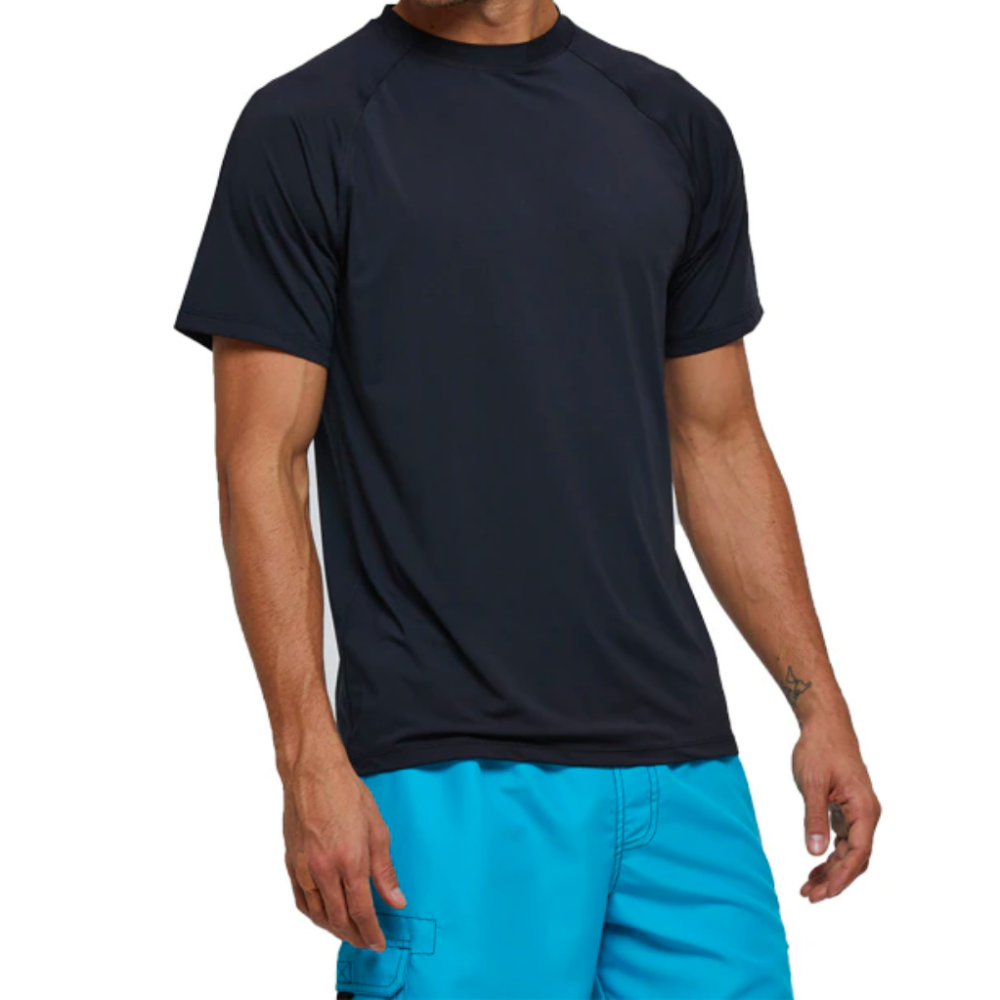 Black Short Sleeve Surfing T-Shirt-Waves And Trunks