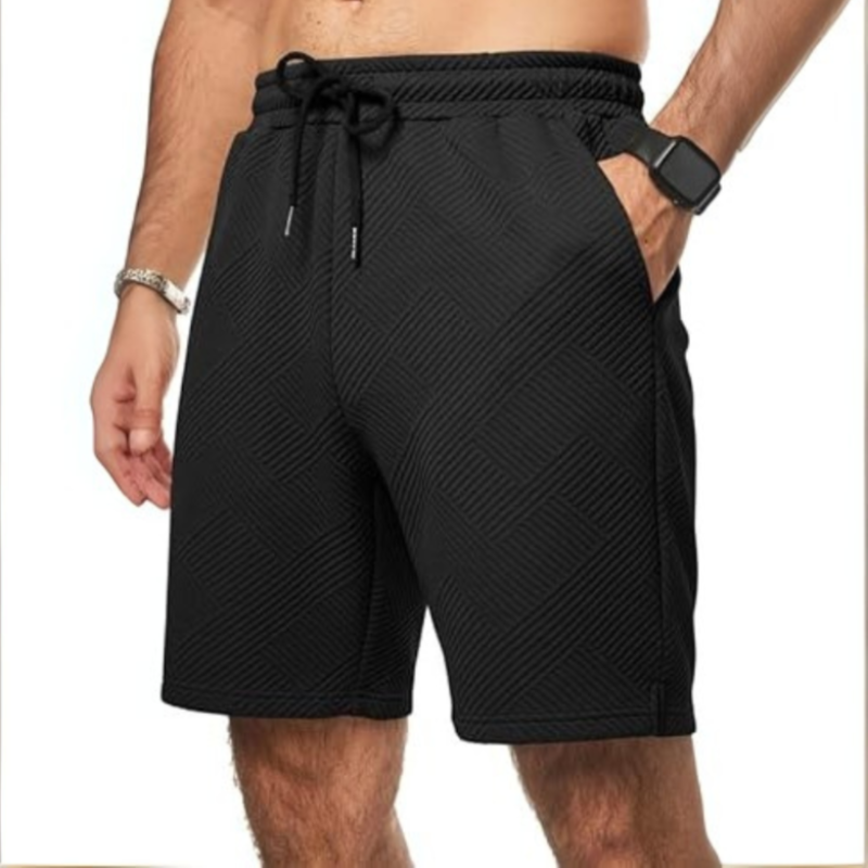 Geometric Texture Casual Shorts – Where Style Meets Comfort-Waves And Trunks