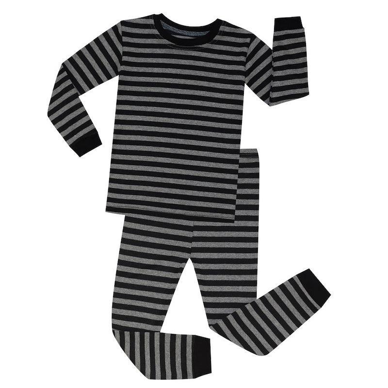 2 Piece Striped Patterned Cotton Pajama Set For Kids - Children Pajamas