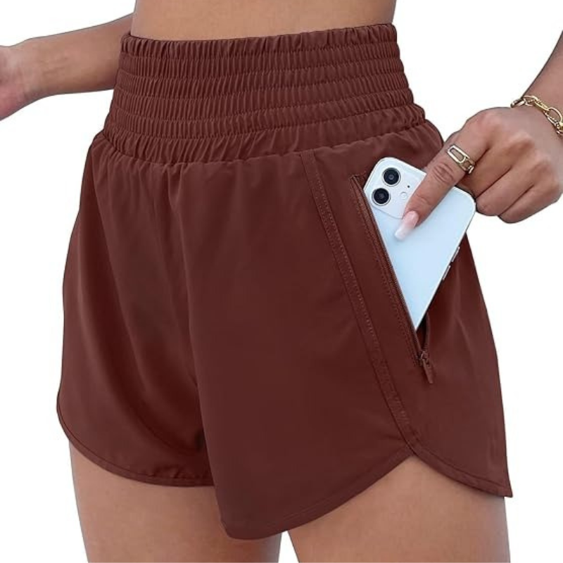Quick Dry Athletic Shorts Design With Zipper Pocket-Waves And Trunks