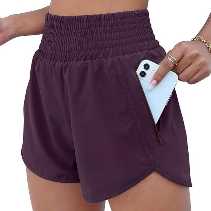Quick Dry Athletic Shorts Design With Zipper Pocket-Waves And Trunks