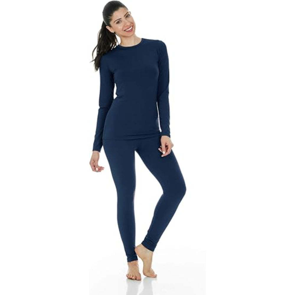 Long Sleeve Base Layer Set With Stretchable Leggings-Waves And Trunks
