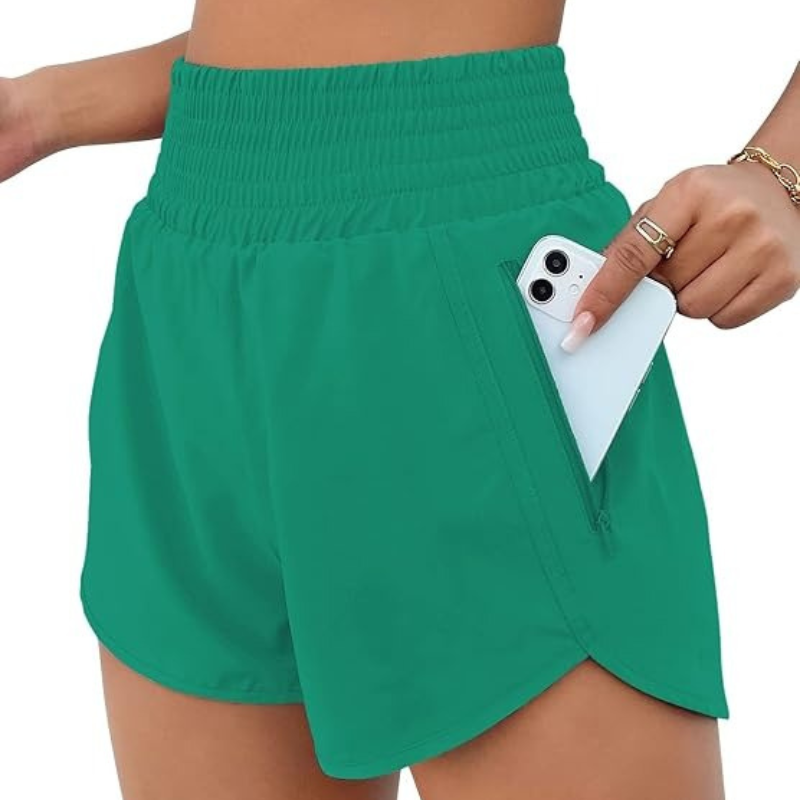 Quick Dry Athletic Shorts Design With Zipper Pocket-Waves And Trunks