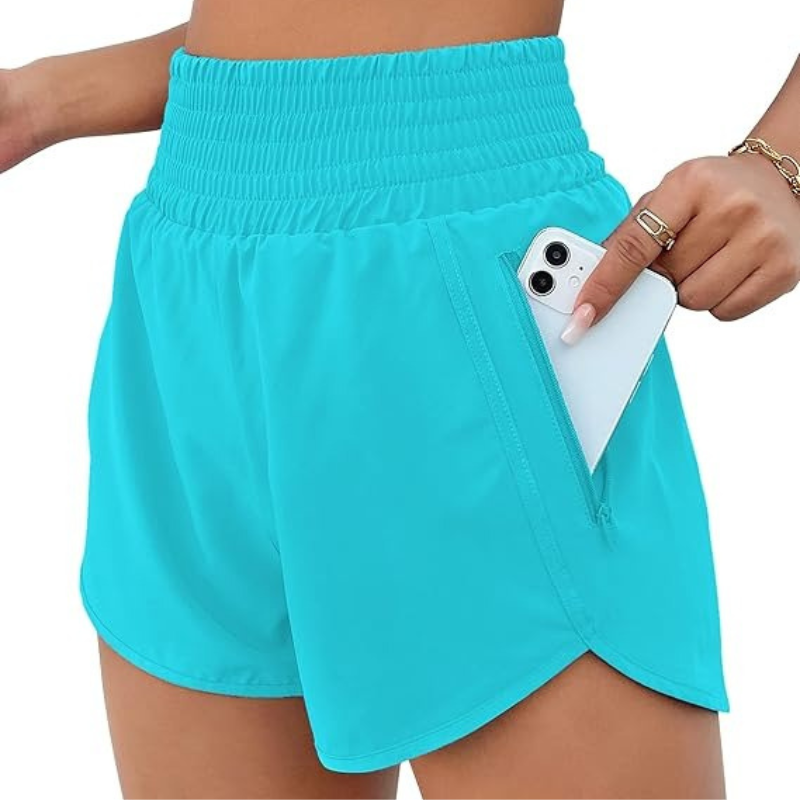 Quick Dry Athletic Shorts Design With Zipper Pocket-Waves And Trunks
