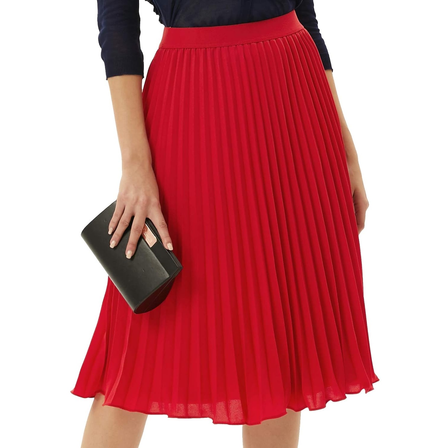 Pleated High Lengt Midi Skirt For Women