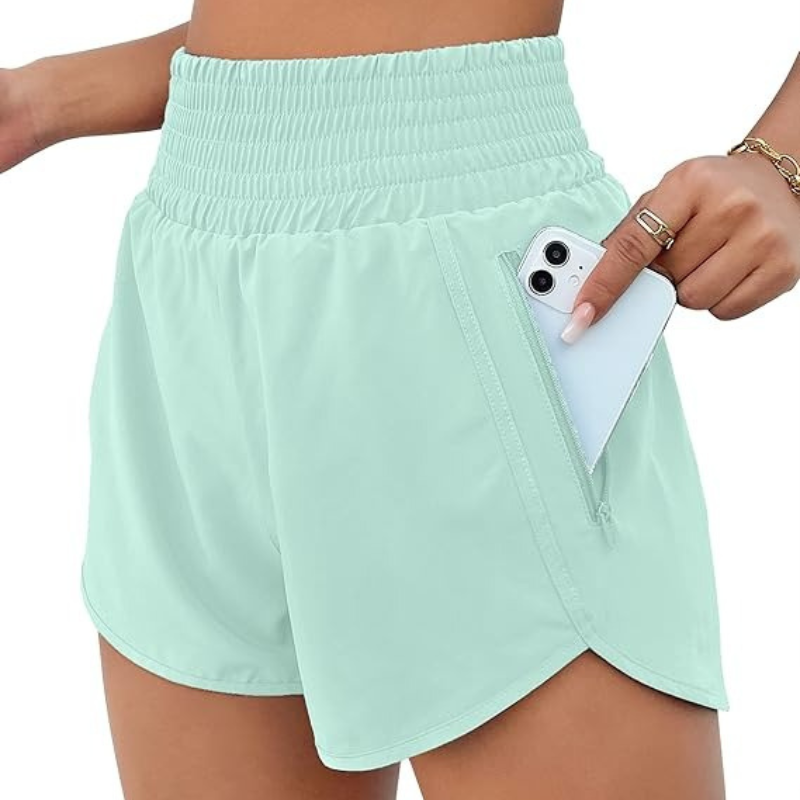Quick Dry Athletic Shorts Design With Zipper Pocket-Waves And Trunks
