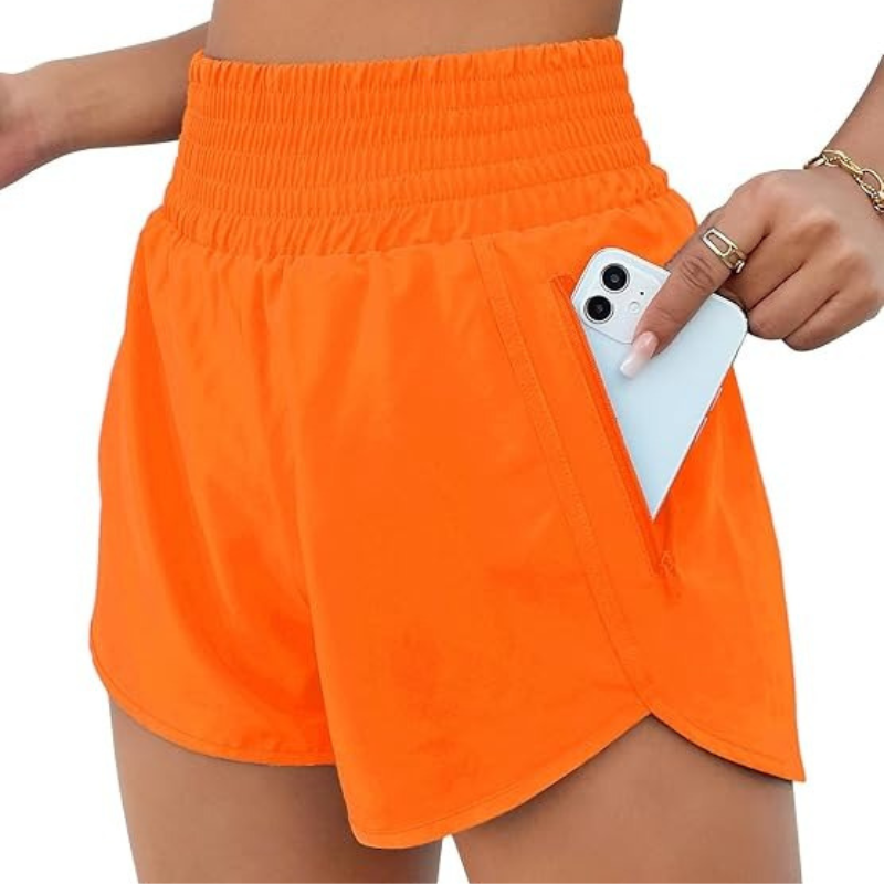 Quick Dry Athletic Shorts Design With Zipper Pocket-Waves And Trunks
