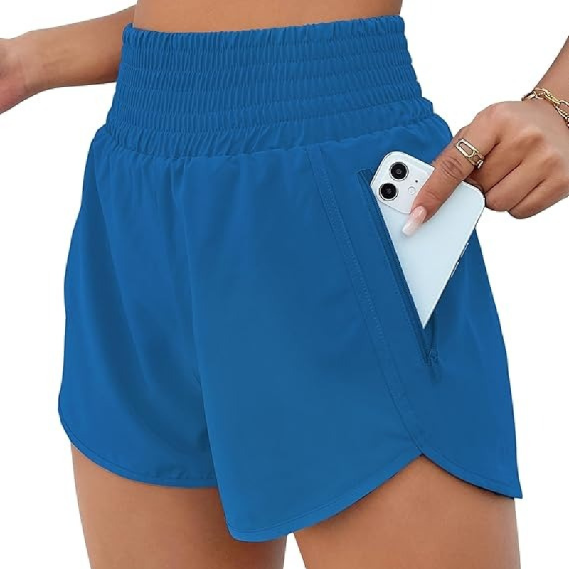 High Waist Workout Shorts – Lightweight and Quick-Dry Design-Waves And Trunks